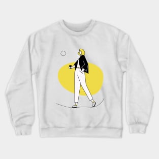 girl relaxes with her coffee Crewneck Sweatshirt